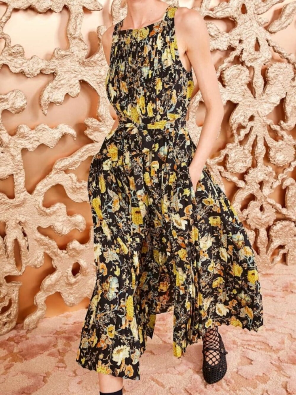 NWOT ULLA JOHNSON Annabeth Silk Midi Dress in Baroque S $750